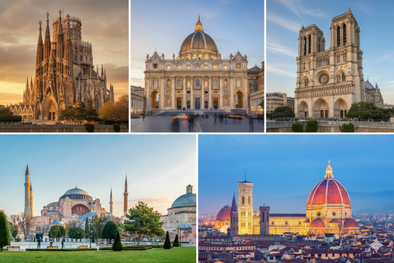 25 Catedrales y Basilicas. Iconos culturales que dominan el horizonte y narran la evolucion de estilos como el gotico y el barroco